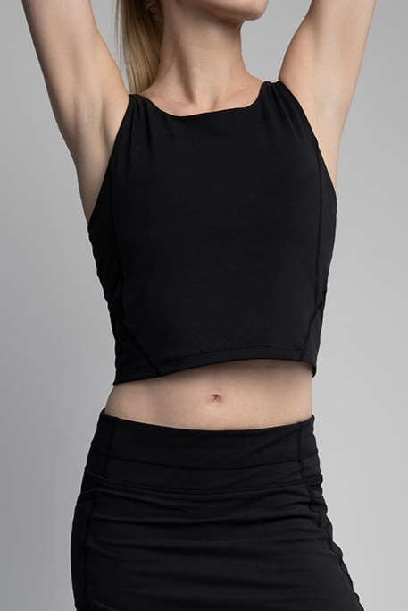 High Neck Athletic Tank Top with Built in Bra for women