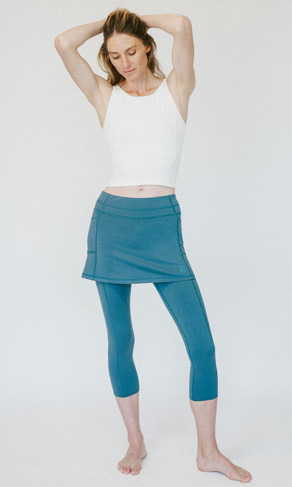 Blue Ocean Cotton Skirted Leggings