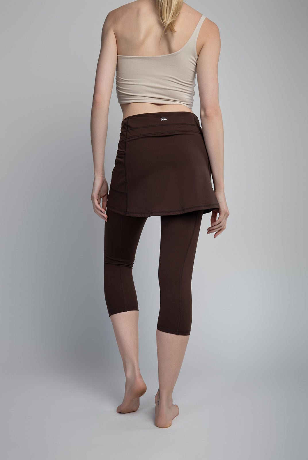 skirted leggings brown activewear