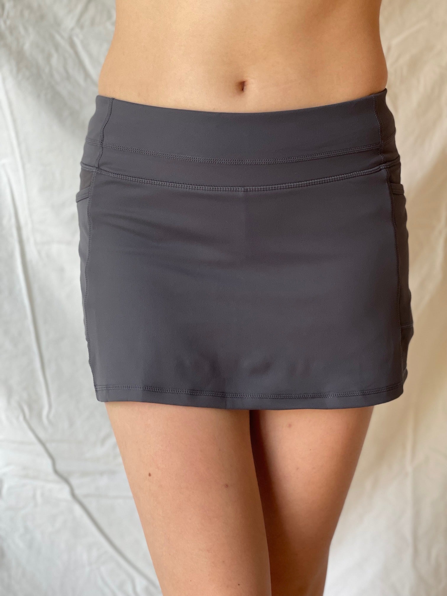Steel Grey Short Skort with Pockets