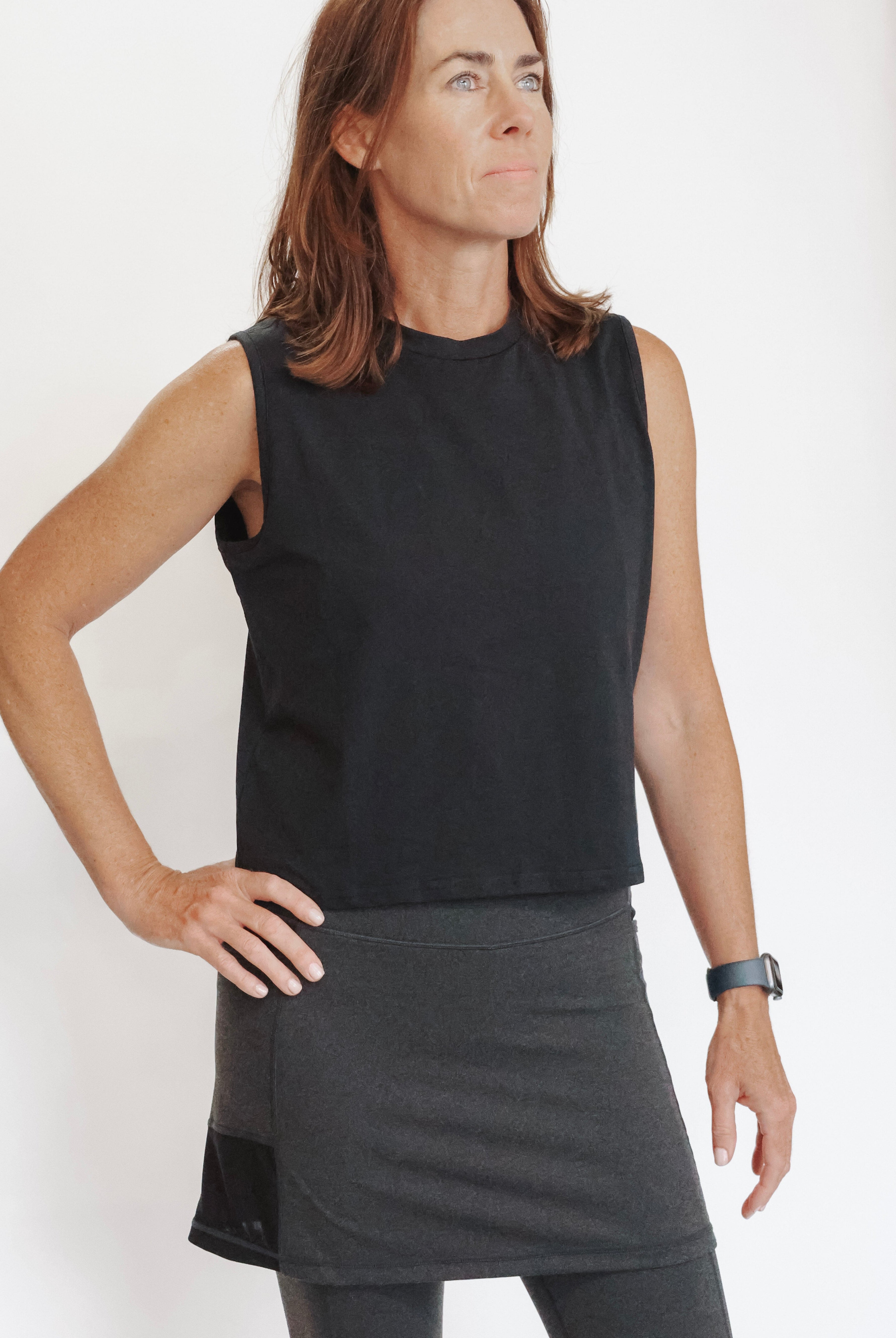 Relaxed Black Cotton Tank Top