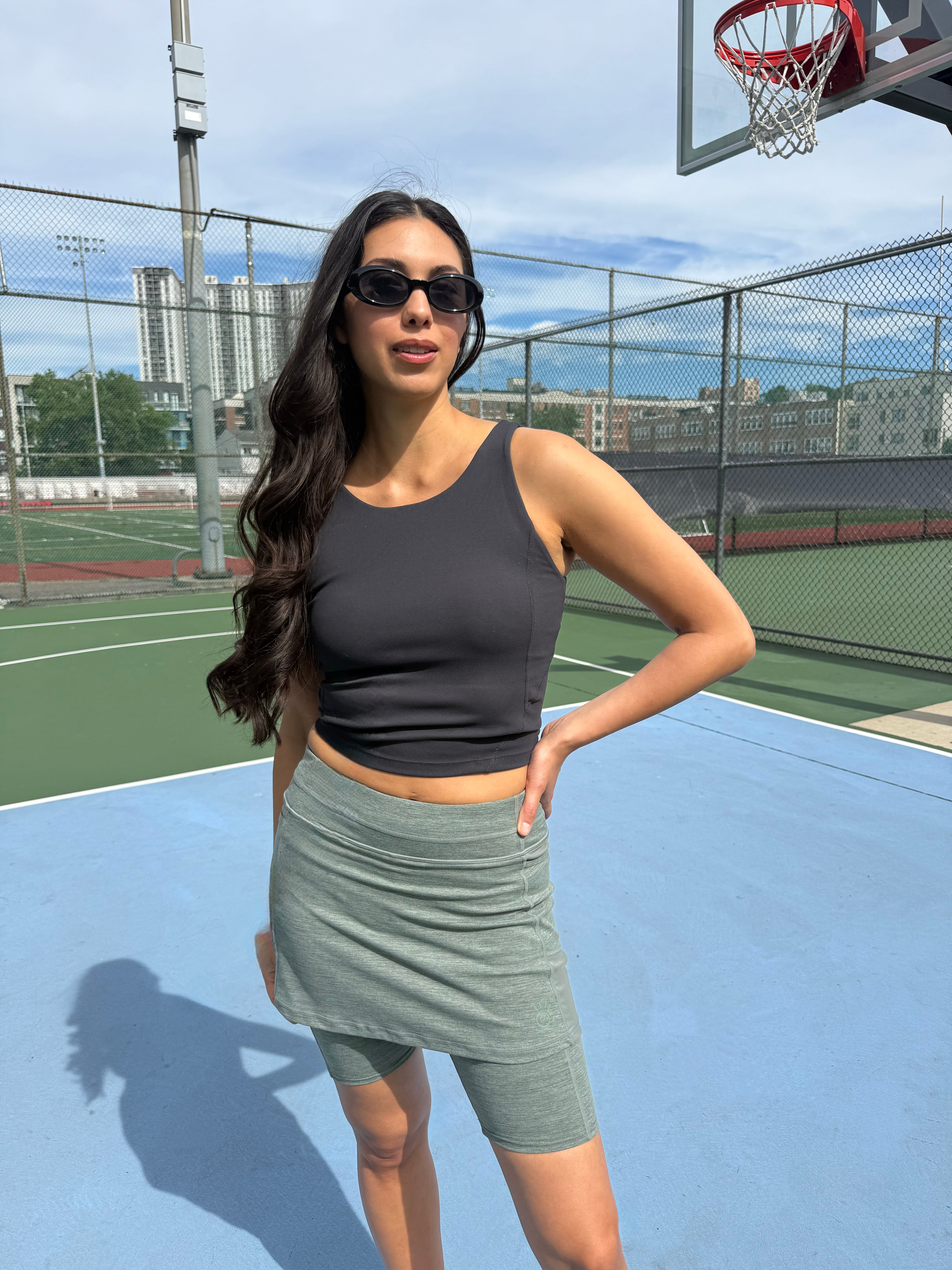 Fern Grey Heather Skirted Legging