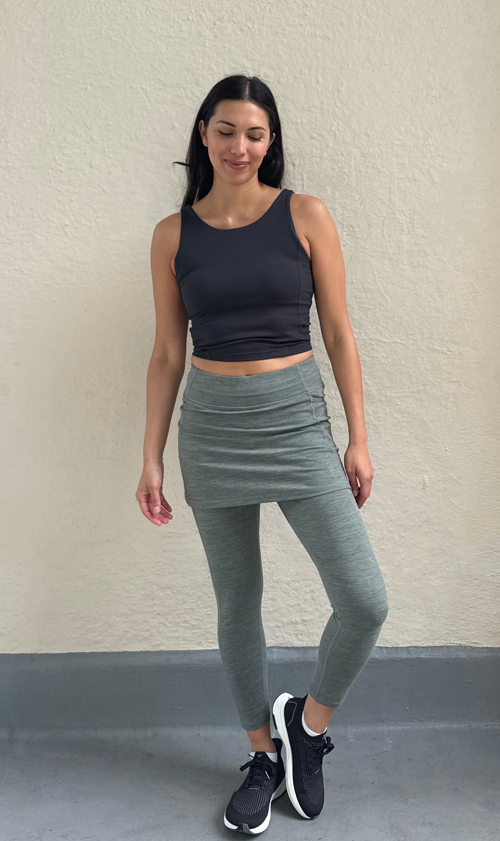 Fern Grey Heather Skirted Legging