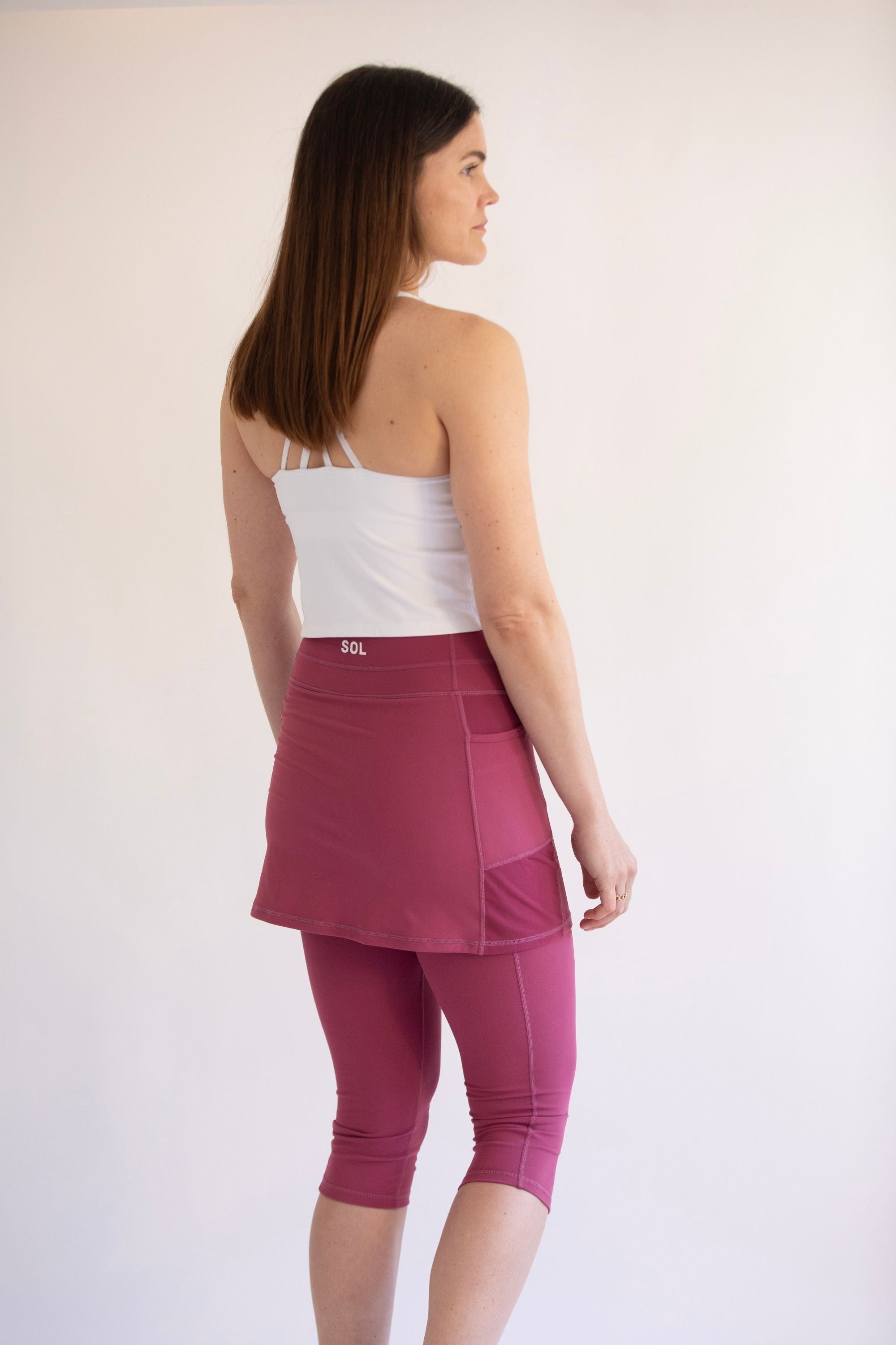 Skirted Leggings with Pockets and Short Skirt