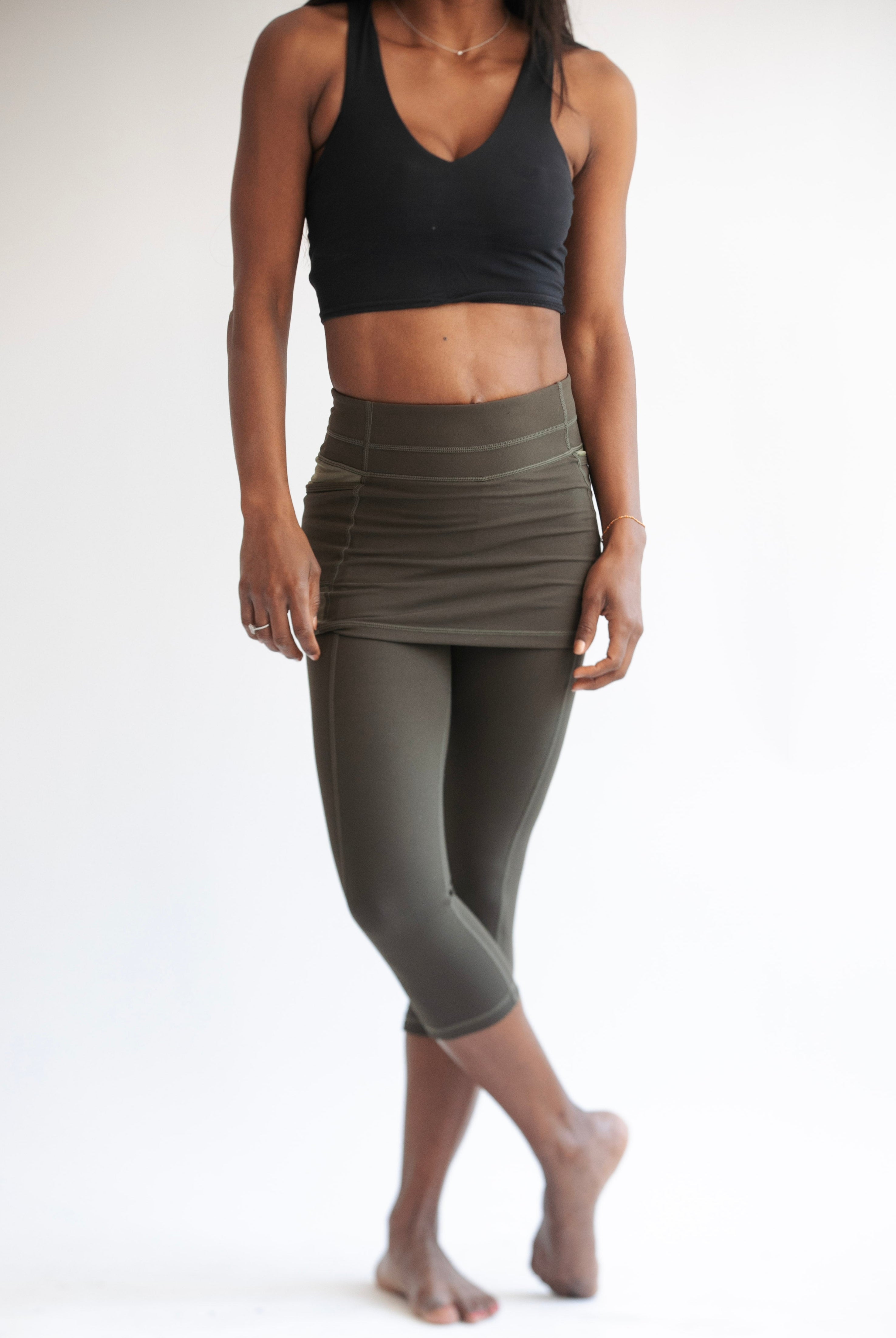 skirted leggings with pockets hiking biking sports