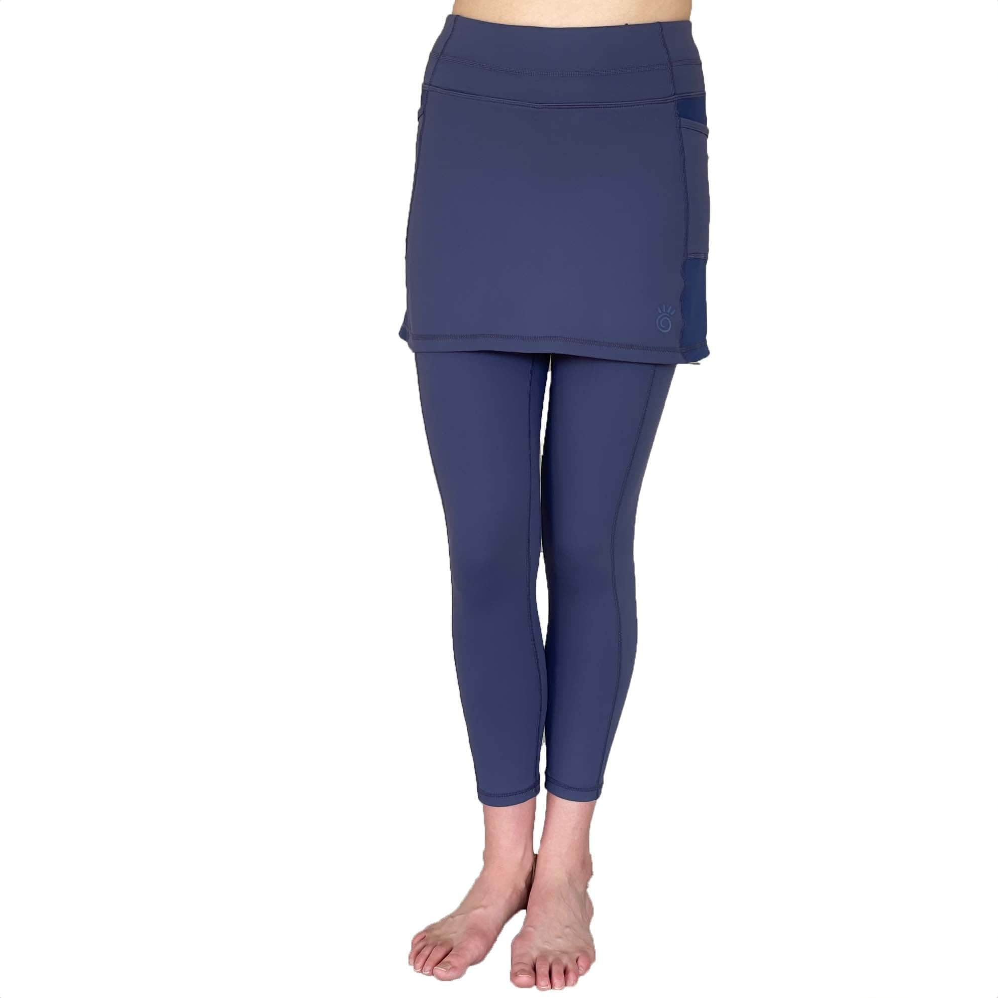 Ankle-Length Skirted Leggings - Waist down from front view.