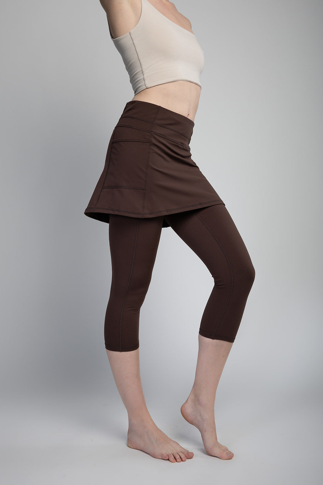 skirted leggings brown activewear