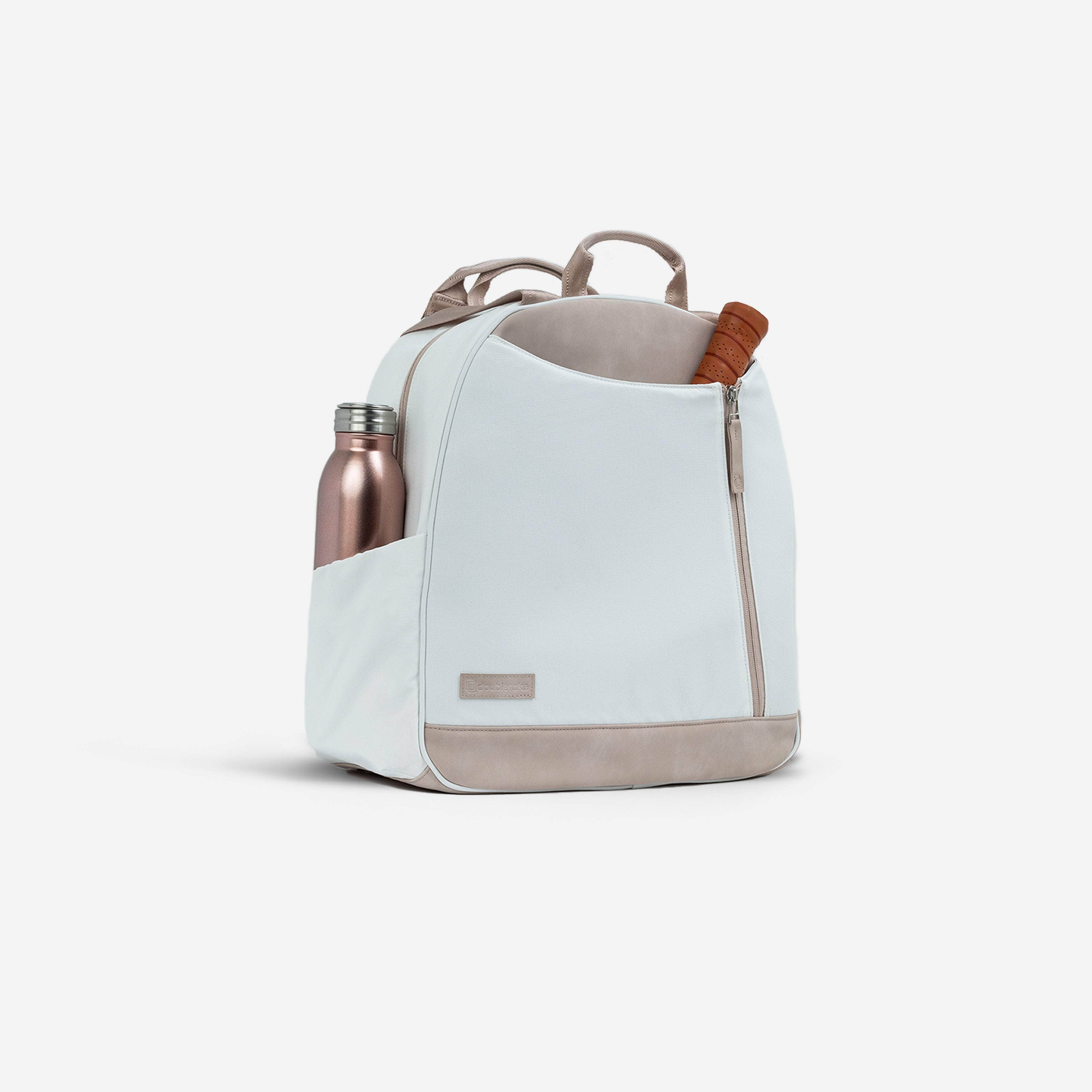 Tennis backpack: The perfect size for most tennis players
Easily fits an average amount of gear, plus some room for extras
Holds up to two racquets

Designed to stand up on its own, this bag won’t tip over
Quickly changes from a tote bag to a classic backpack
Crafted with premium fade-proof and water-resistant materials