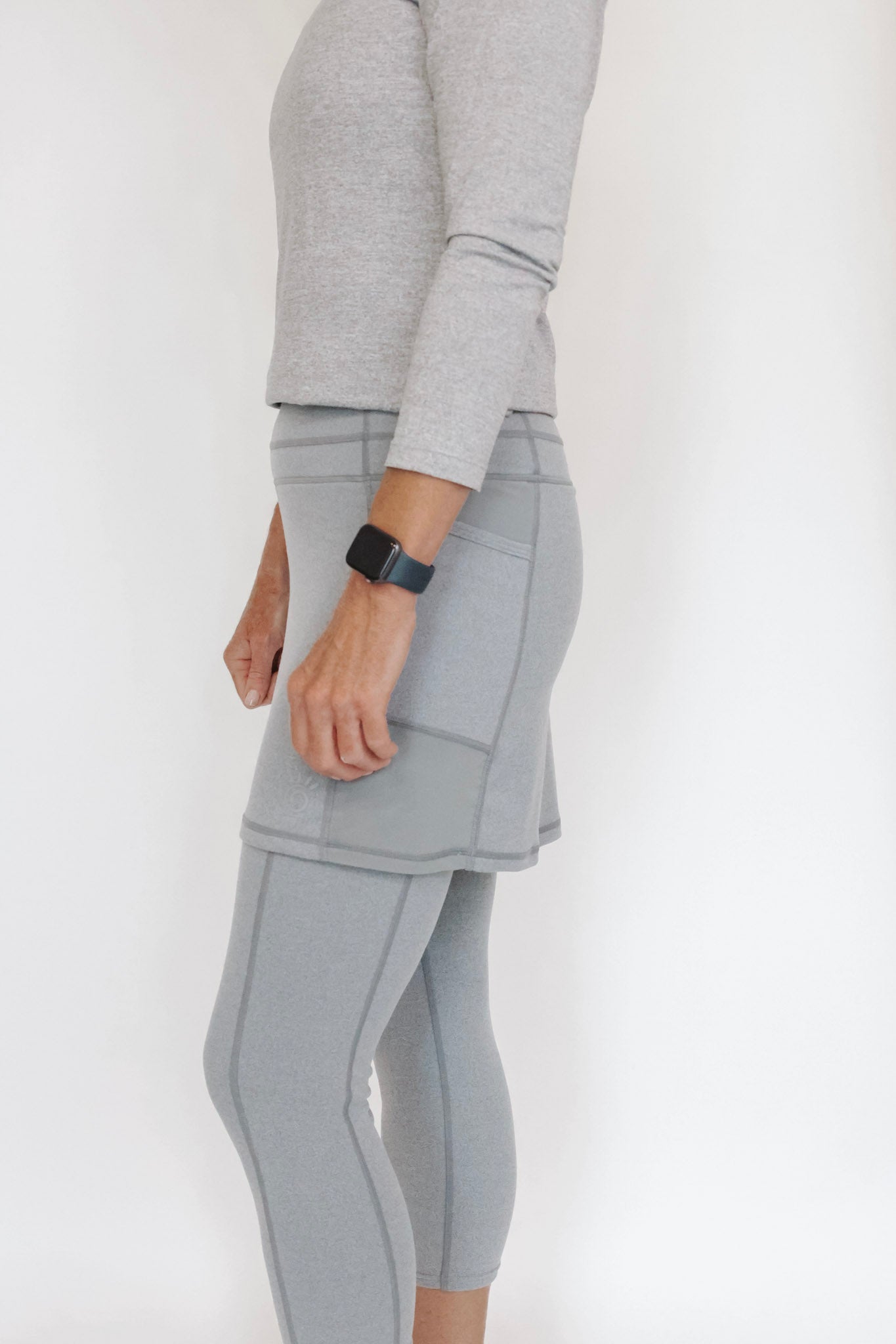 Skirted Leggings in Heather Grey Leggings with Skirts