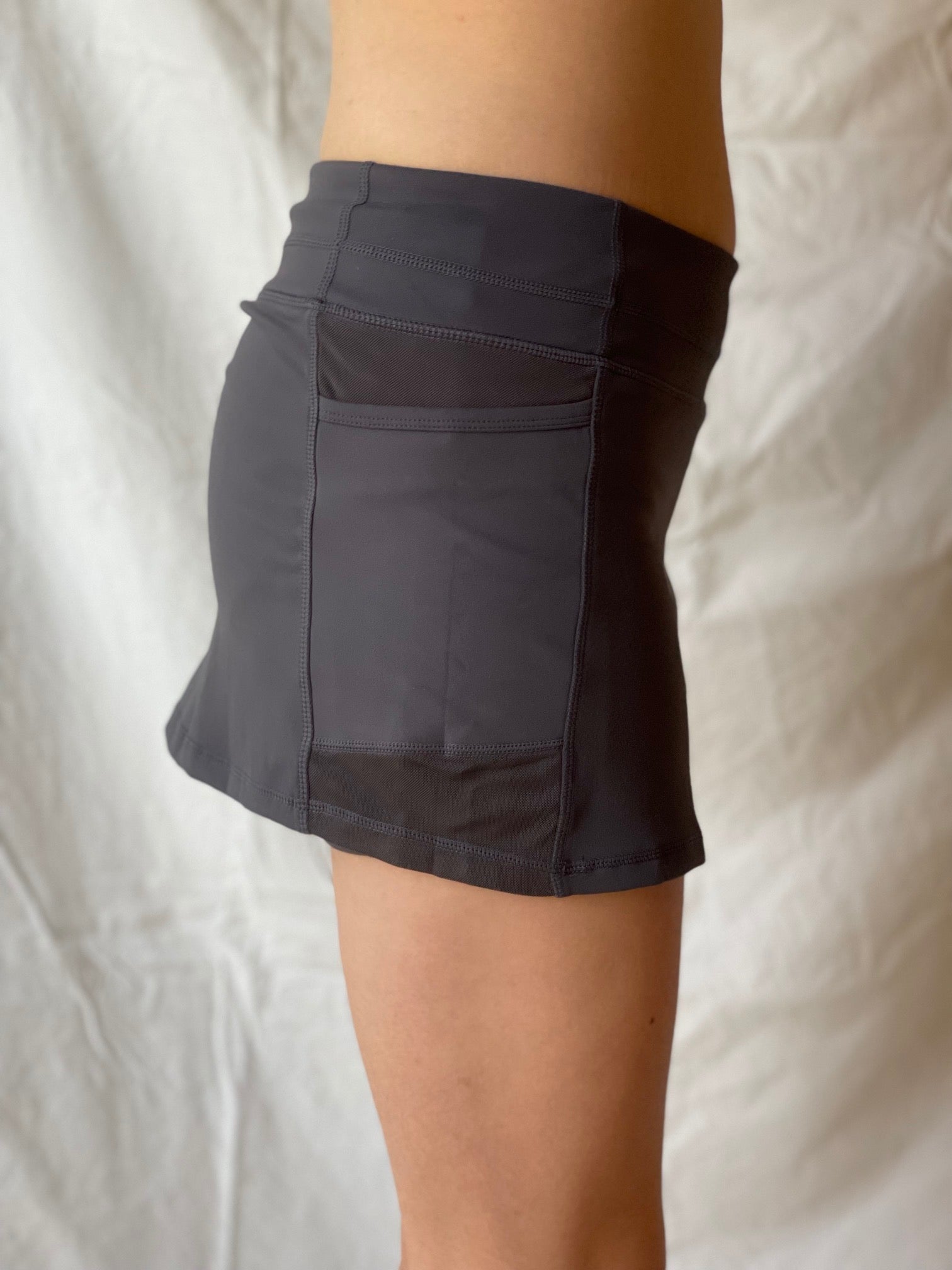 Steel Grey Short Skort with Pockets