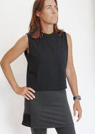 Relaxed Black Cotton Tank Top