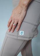 Close-up of ribbed taupe fabric