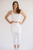 Tennis Skirt White with Leggings