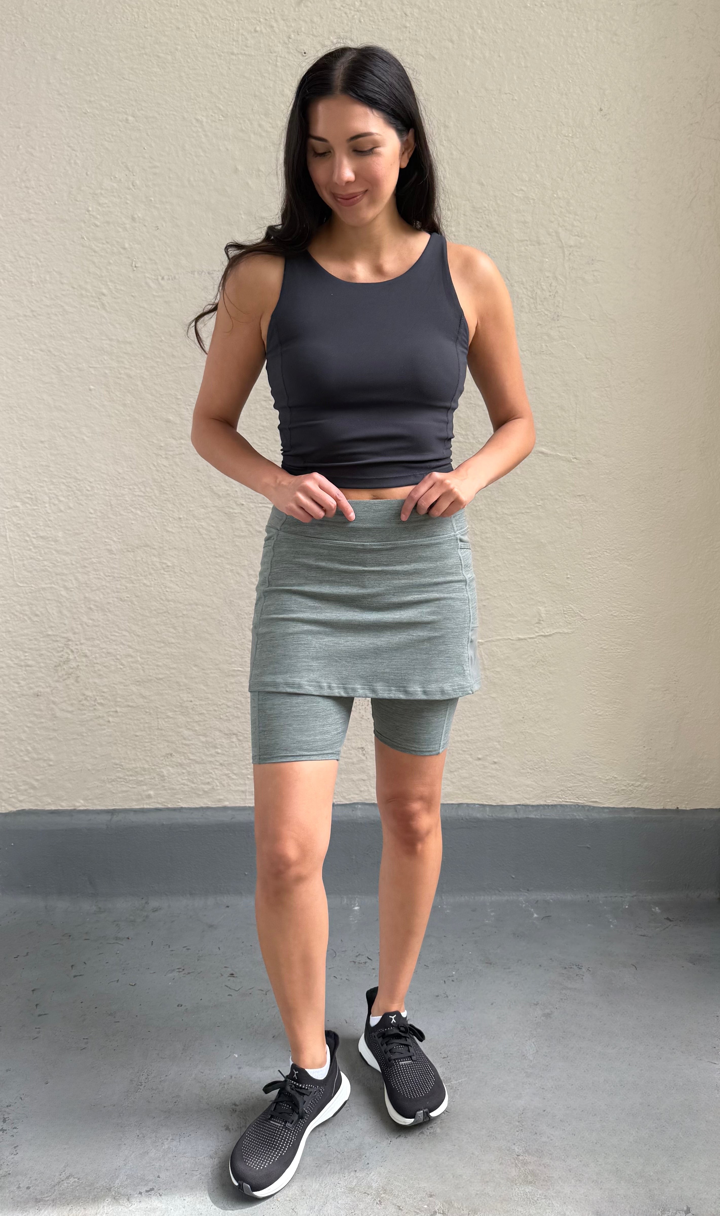 Fern Grey Heather Skirted Legging