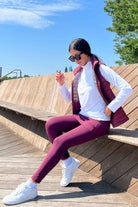 Skirted Leggings in Maroon Burgundy