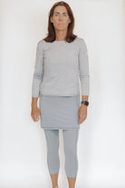 Skirted Leggings in Heather Grey Mid Calf