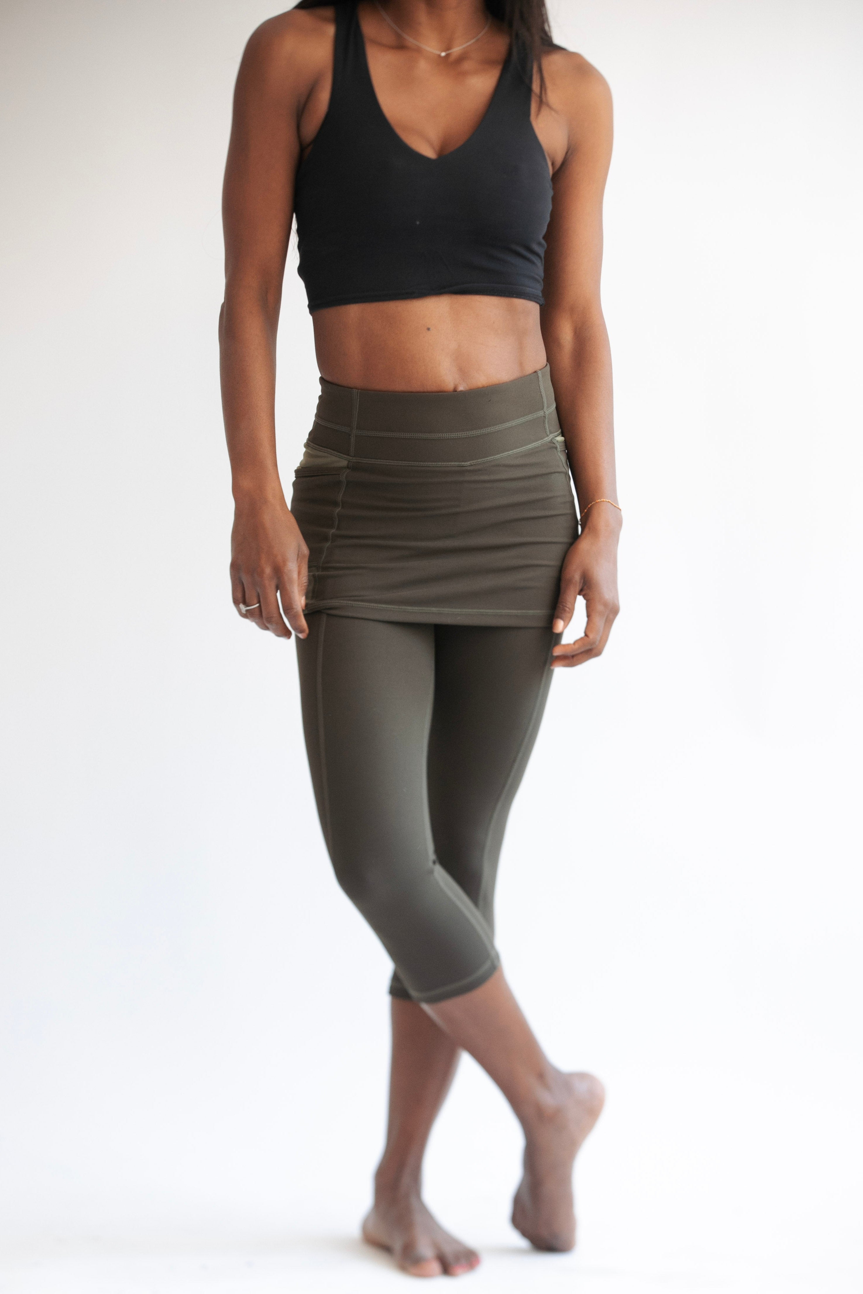 skirted leggings with pockets hiking biking sports