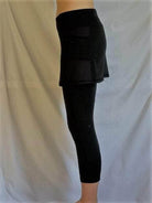 2-1 Original Skirted Mid-calf Length Leggings in Black - Sol Sister Sport