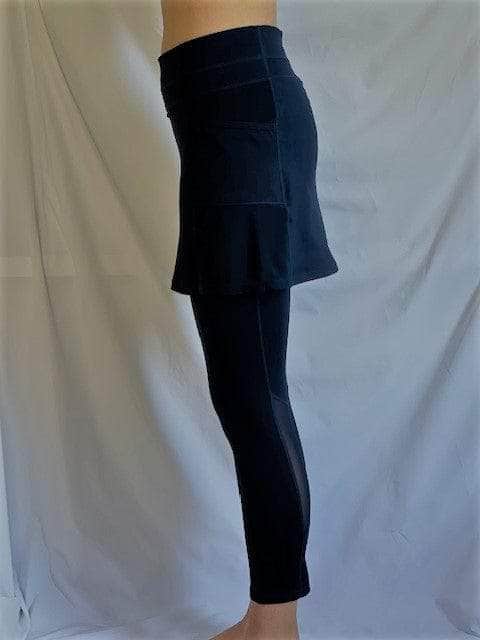 2-1 Original Skirted Mid-calf Length Leggings in Navy Blue - Sol Sister Sport