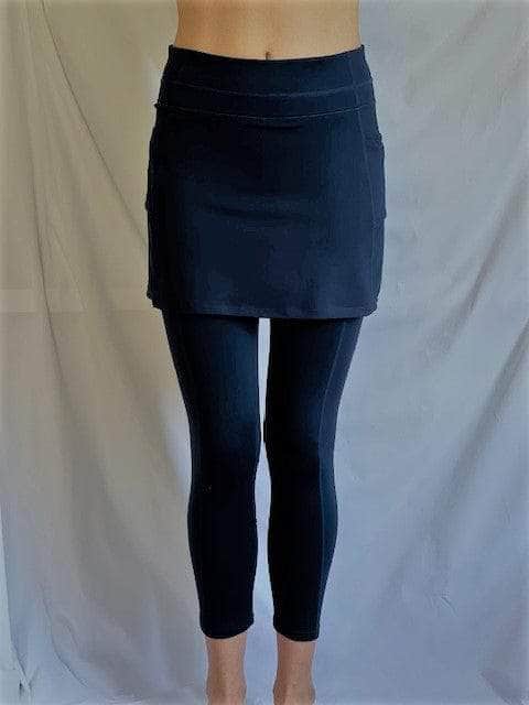 AMNOR Black Short Skirt Attached Free Size Women's Legging for Slim Girl