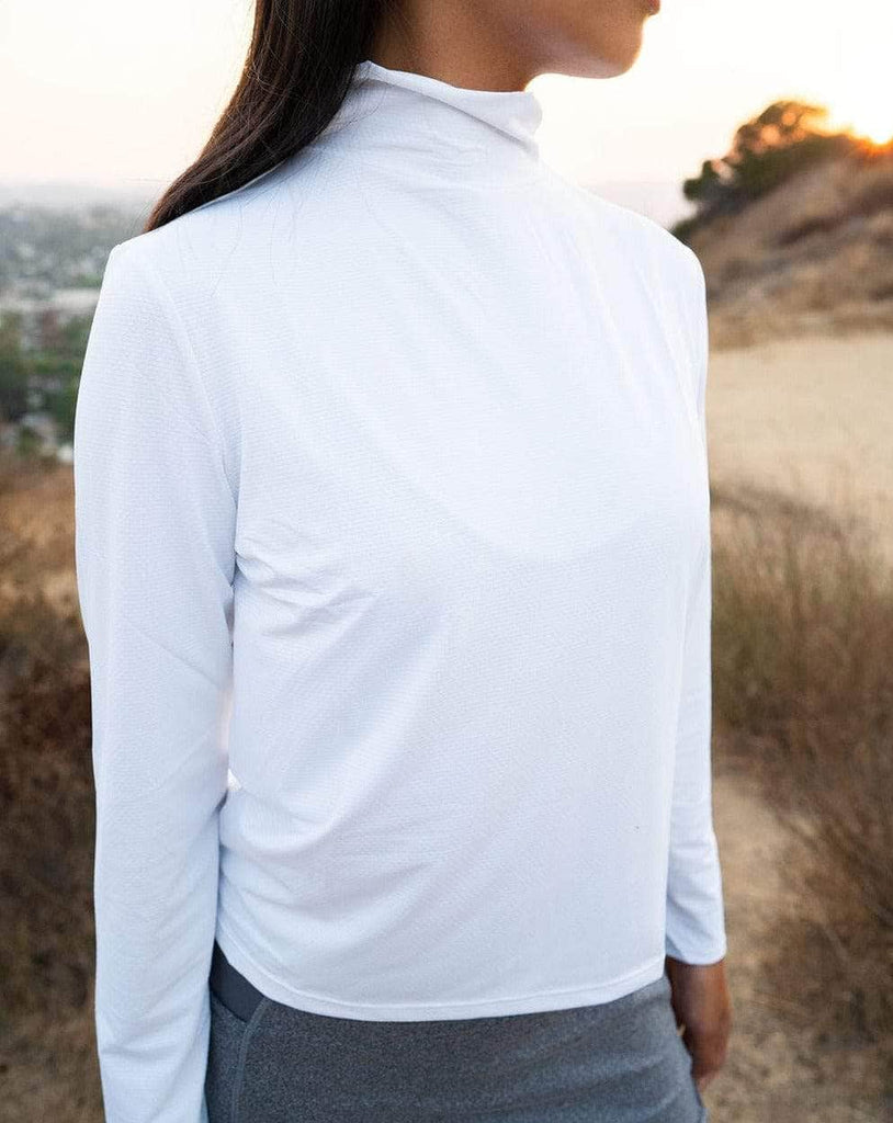 SOL Long-sleeve T-Neck Shirt in White - Sol Sister Sport